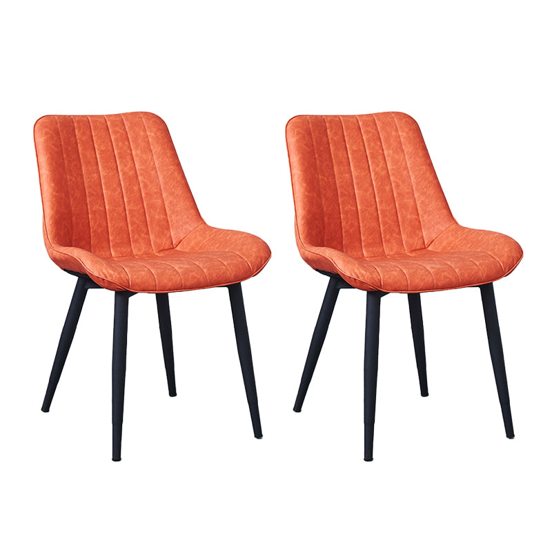 Silla lateral escandinava interior Silla de comedor con respaldo sólido tapizada de metal