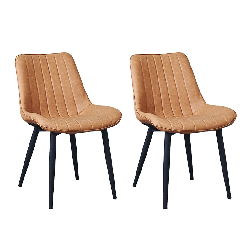 Silla lateral escandinava interior Silla de comedor con respaldo sólido tapizada de metal