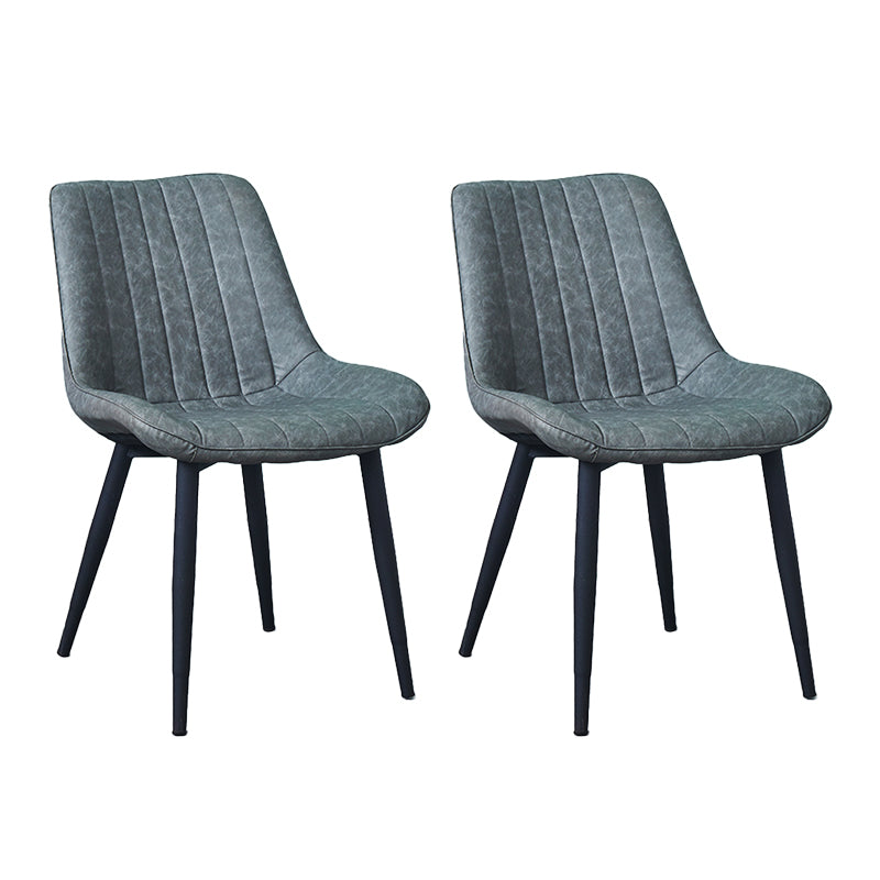Silla lateral escandinava interior Silla de comedor con respaldo sólido tapizada de metal