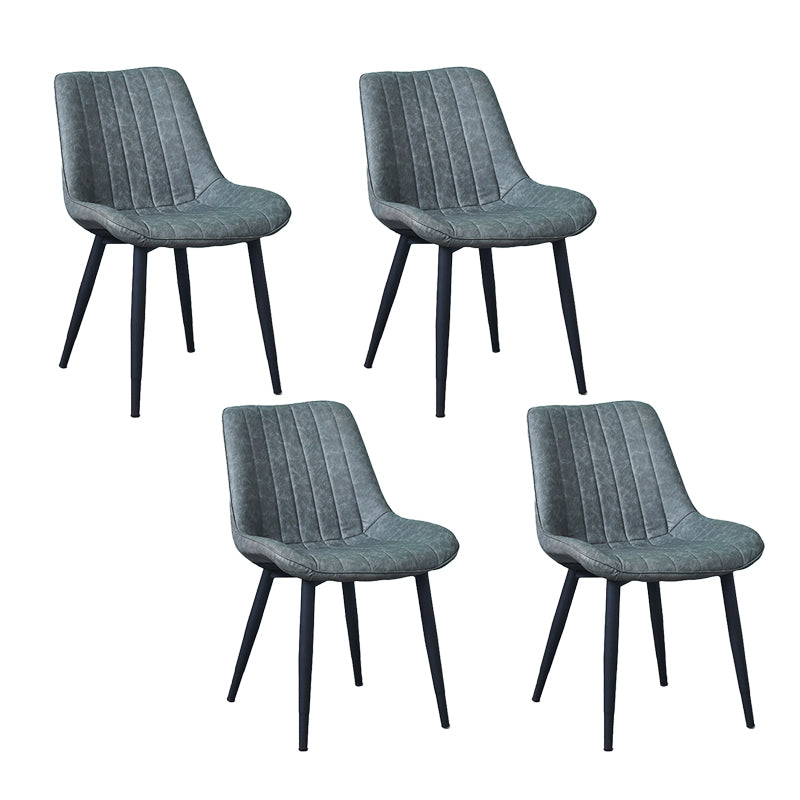 Silla lateral escandinava interior Silla de comedor con respaldo sólido tapizada de metal