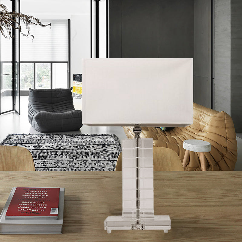 Moderniste Rectangulaire LECTURE LEILLE CRISTAL 1 CRISTAL 1 lampe de nuit en blanc en blanc