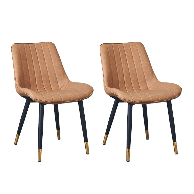 Silla lateral escandinava interior Silla de comedor con respaldo sólido tapizada de metal