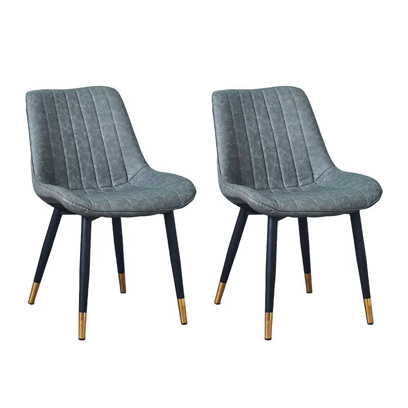 Silla lateral escandinava interior Silla de comedor con respaldo sólido tapizada de metal