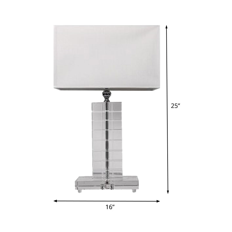 Moderniste Rectangulaire LECTURE LEILLE CRISTAL 1 CRISTAL 1 lampe de nuit en blanc en blanc