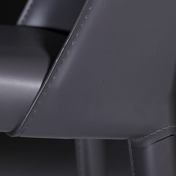 Silla lateral de comedor contemporánea de metal, silla con respaldo sólido sin brazos para comedor