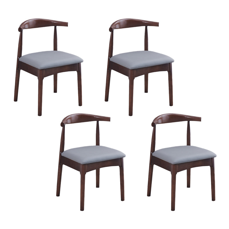 Silla lateral escandinava interior tapizada Silla de comedor de madera con respaldo abierto