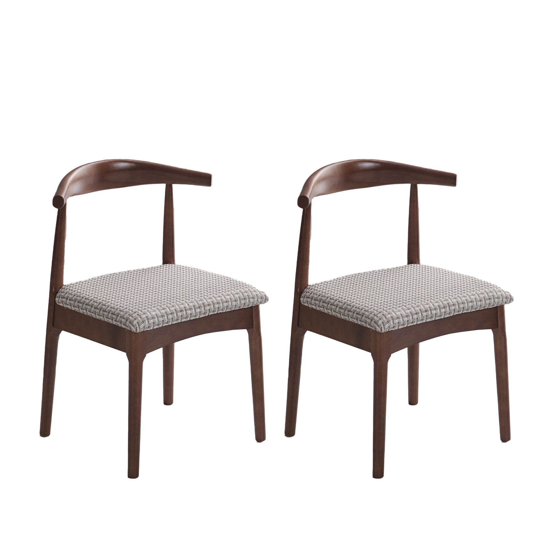 Silla lateral escandinava interior tapizada Silla de comedor de madera con respaldo abierto