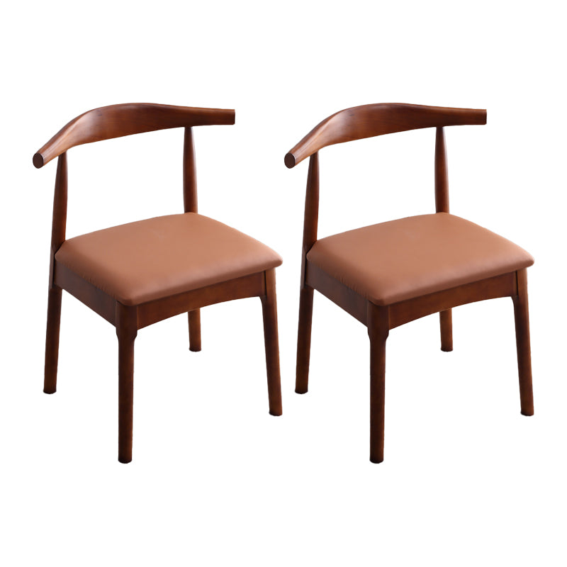 Silla lateral escandinava interior tapizada Silla de comedor de madera con respaldo abierto