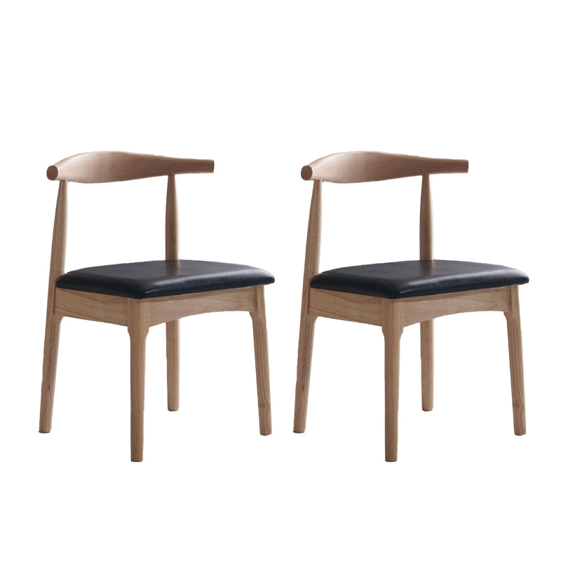 Silla lateral escandinava interior tapizada Silla de comedor de madera con respaldo abierto