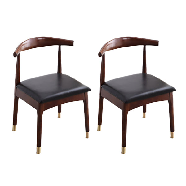Silla lateral escandinava interior tapizada Silla de comedor de madera con respaldo abierto