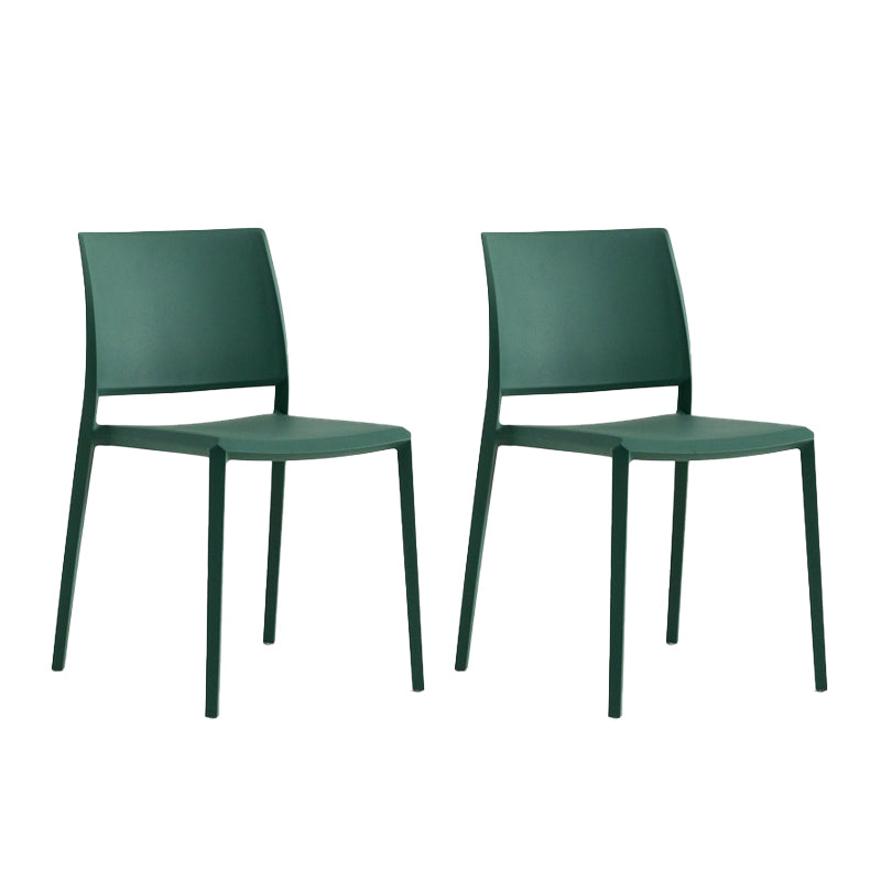 Silla de comedor de plástico de estilo nórdico, silla lateral de comedor con respaldo abierto para restaurante