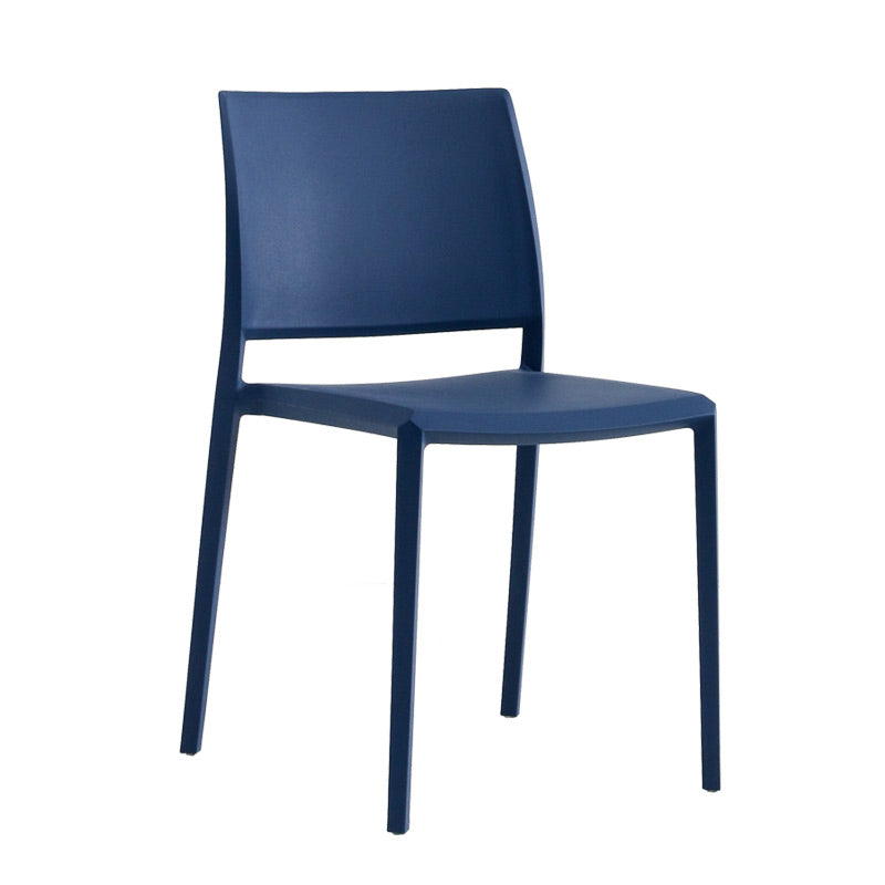 Silla de comedor de plástico de estilo nórdico, silla lateral de comedor con respaldo abierto para restaurante