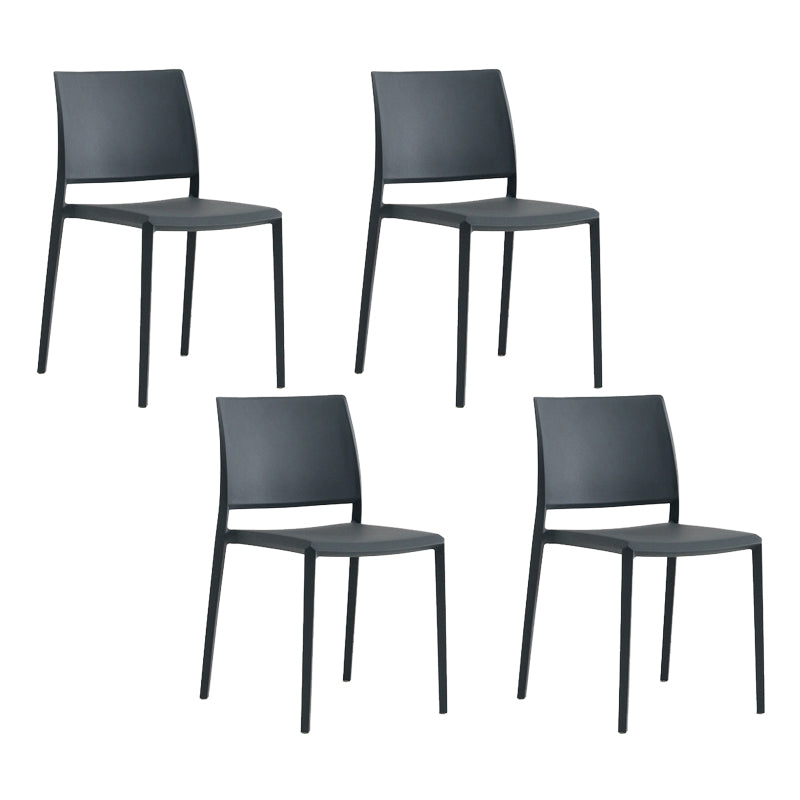 Silla de comedor de plástico de estilo nórdico, silla lateral de comedor con respaldo abierto para restaurante