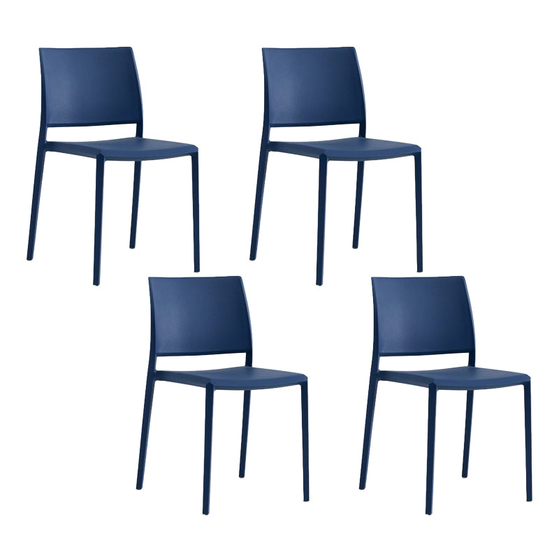 Silla de comedor de plástico de estilo nórdico, silla lateral de comedor con respaldo abierto para restaurante