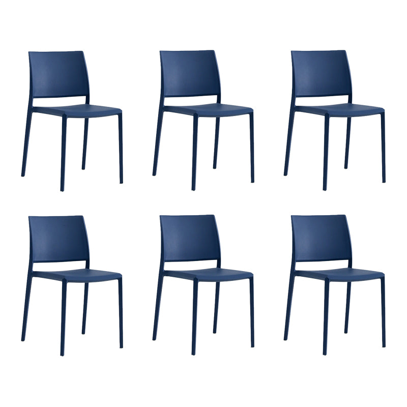 Silla de comedor de plástico de estilo nórdico, silla lateral de comedor con respaldo abierto para restaurante