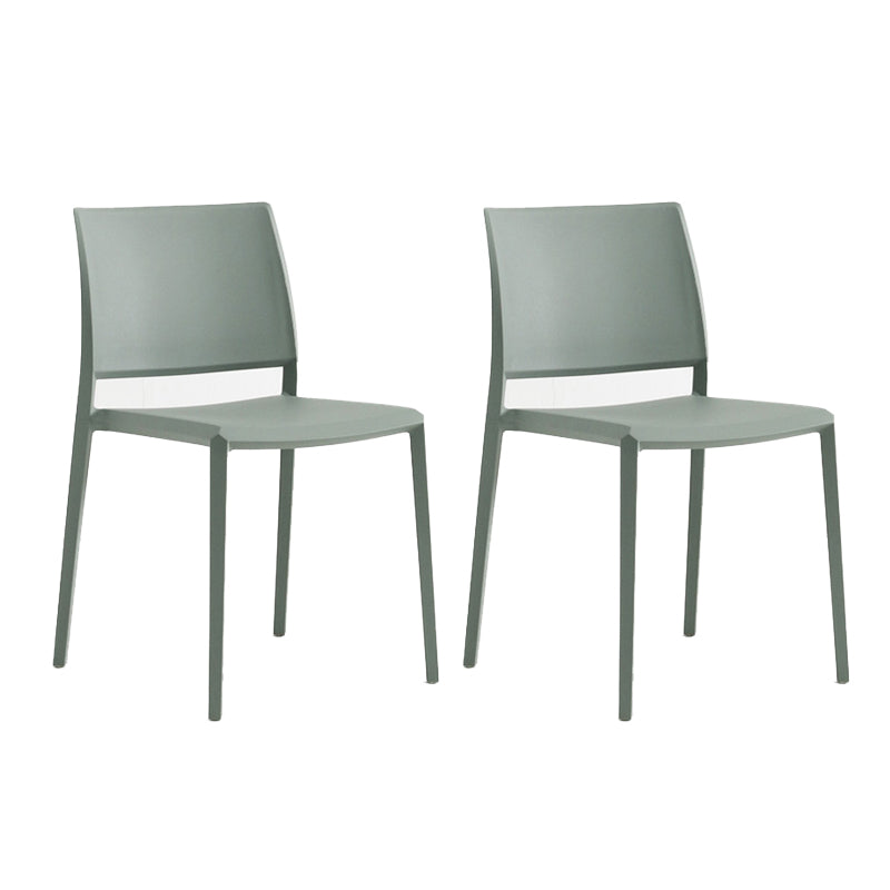 Silla de comedor de plástico de estilo nórdico, silla lateral de comedor con respaldo abierto para restaurante