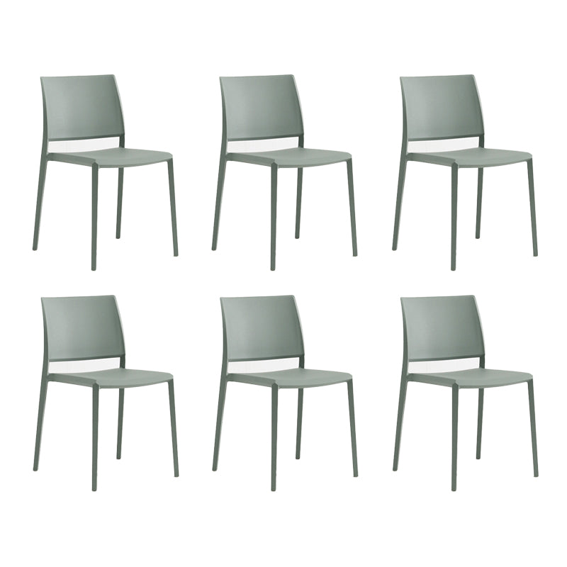 Silla de comedor de plástico de estilo nórdico, silla lateral de comedor con respaldo abierto para restaurante