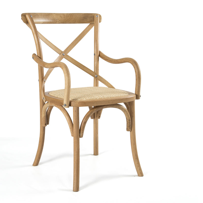 Chaises de salle à manger en bois de ferme, fauteuil latéral arrière croisé pour Restaurant