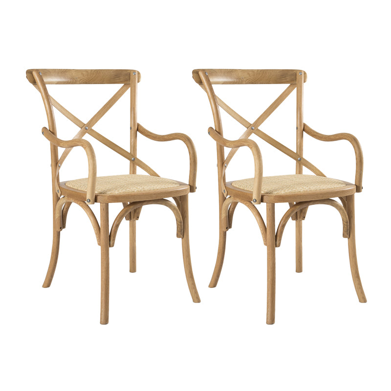 Chaises de salle à manger en bois de ferme, fauteuil latéral arrière croisé pour Restaurant
