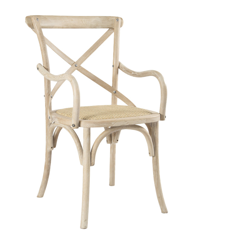 Chaises de salle à manger en bois de ferme, fauteuil latéral arrière croisé pour Restaurant