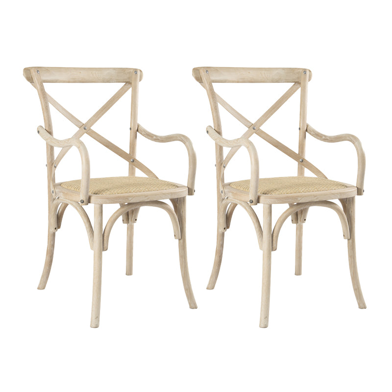 Chaises de salle à manger en bois de ferme, fauteuil latéral arrière croisé pour Restaurant