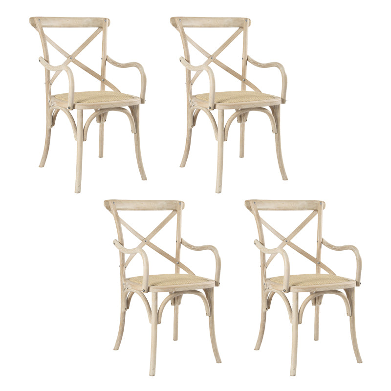 Chaises de salle à manger en bois de ferme, fauteuil latéral arrière croisé pour Restaurant