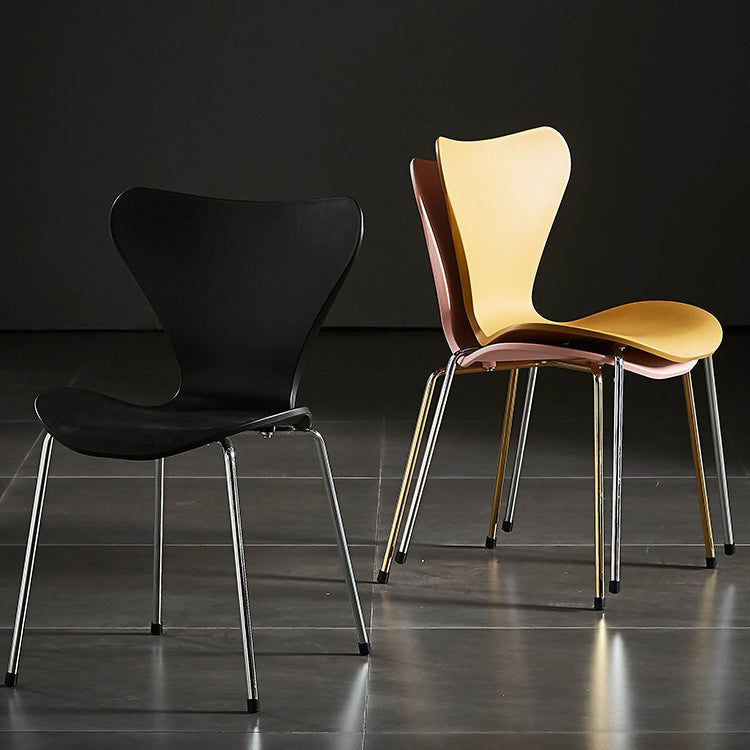 Sillas sin brazos para comedor con respaldo lateral, sillas laterales para comedor interior con patas de metal