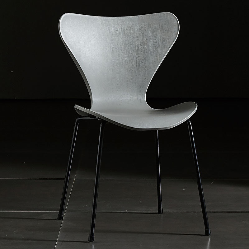 Sillas sin brazos para comedor con respaldo lateral, sillas laterales para comedor interior con patas de metal
