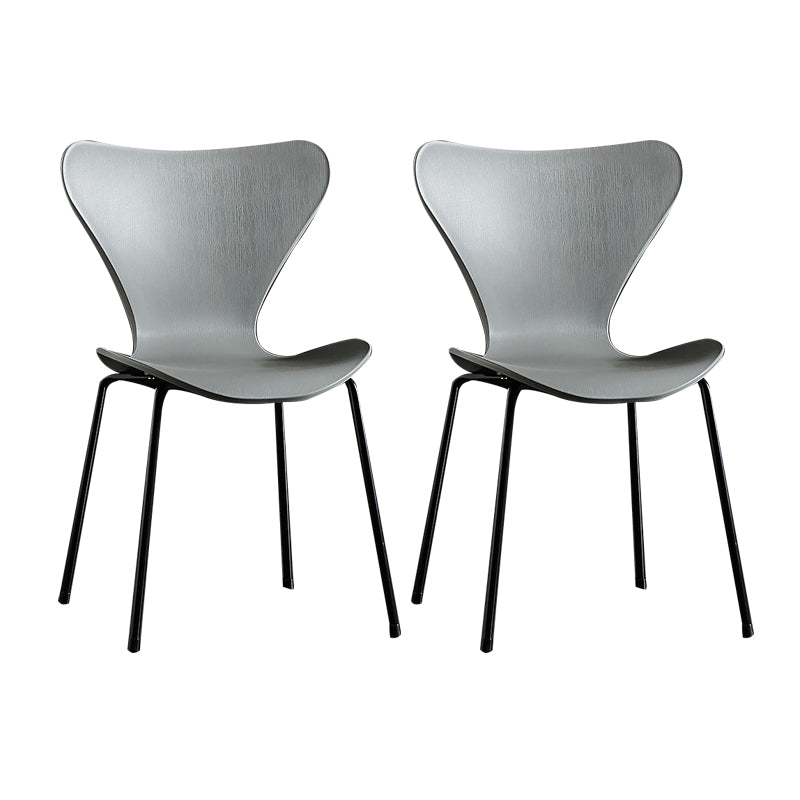 Sillas sin brazos para comedor con respaldo lateral, sillas laterales para comedor interior con patas de metal
