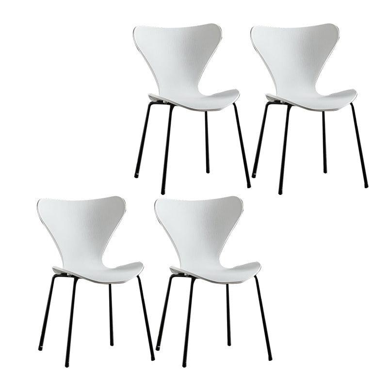 Sillas sin brazos para comedor con respaldo lateral, sillas laterales para comedor interior con patas de metal