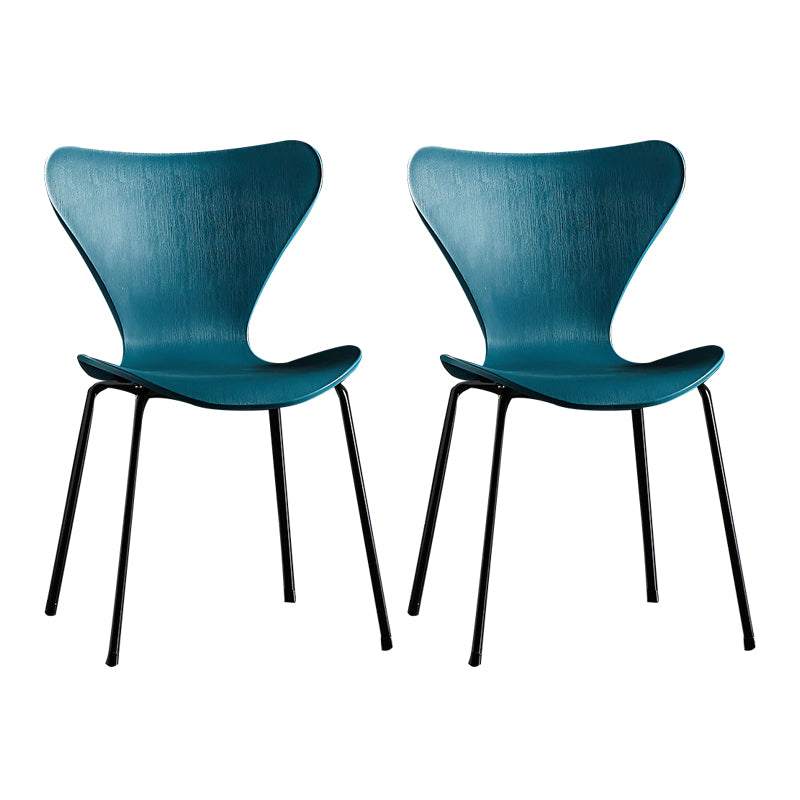 Sillas sin brazos para comedor con respaldo lateral, sillas laterales para comedor interior con patas de metal