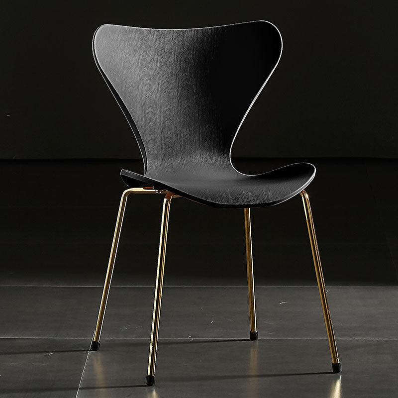 Sillas sin brazos para comedor con respaldo lateral, sillas laterales para comedor interior con patas de metal