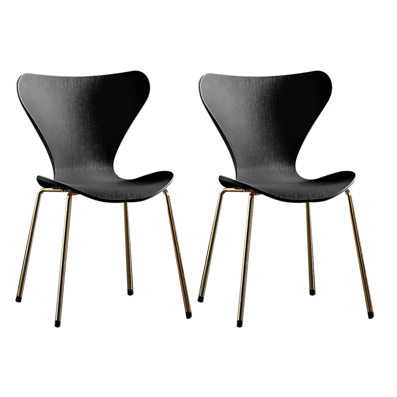 Sillas sin brazos para comedor con respaldo lateral, sillas laterales para comedor interior con patas de metal