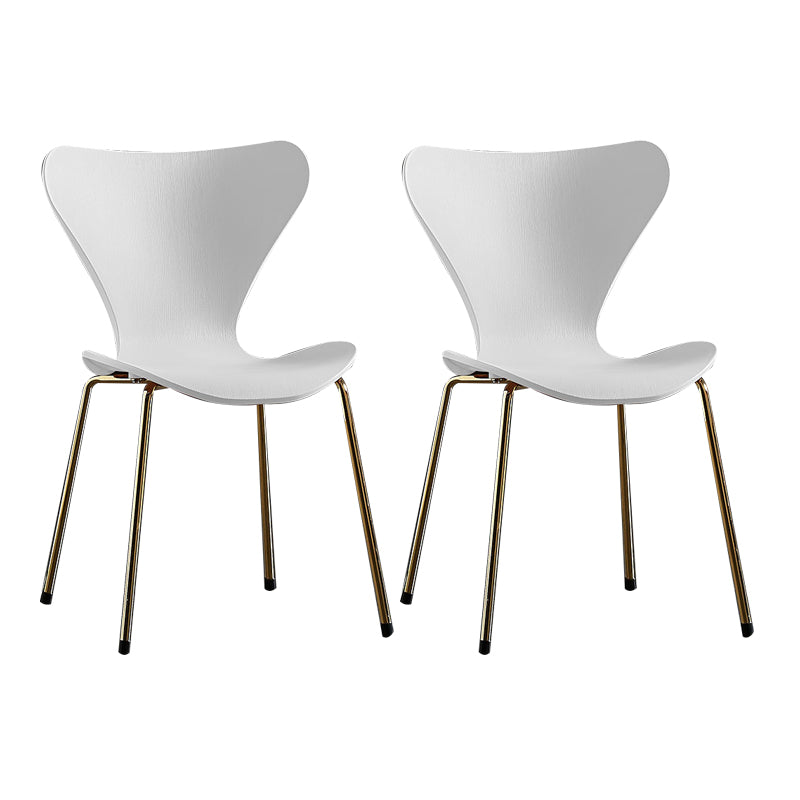 Sillas sin brazos para comedor con respaldo lateral, sillas laterales para comedor interior con patas de metal