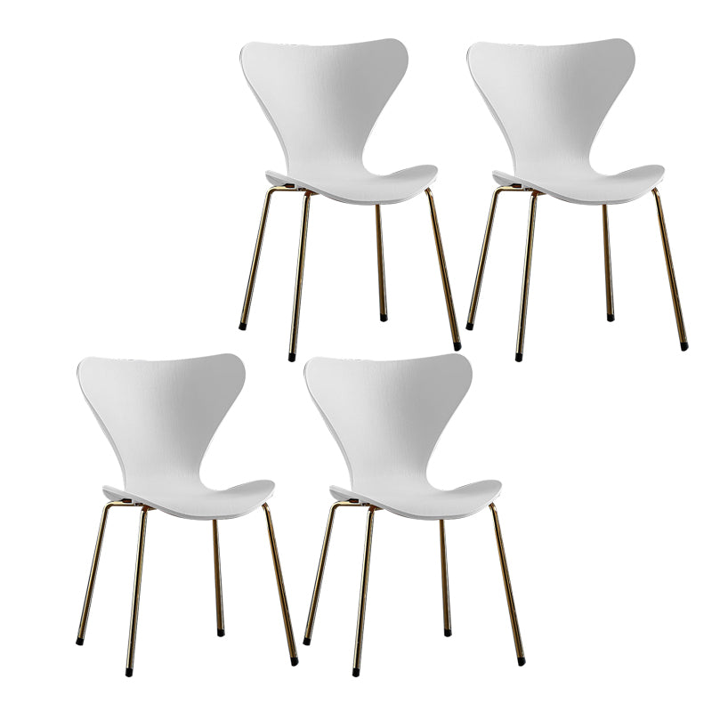 Sillas sin brazos para comedor con respaldo lateral, sillas laterales para comedor interior con patas de metal