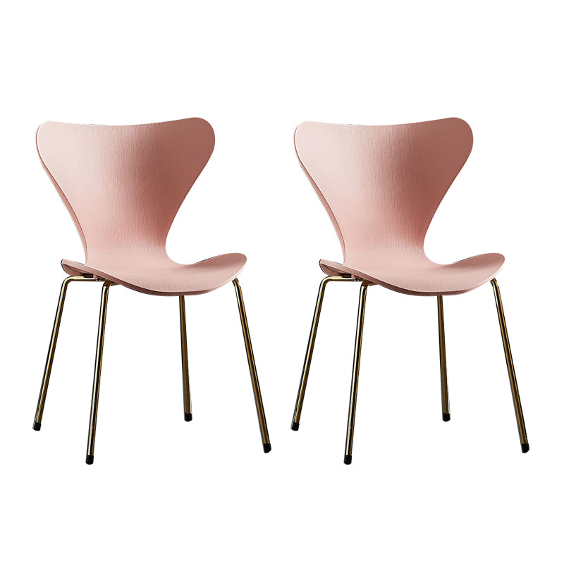 Sillas sin brazos para comedor con respaldo lateral, sillas laterales para comedor interior con patas de metal
