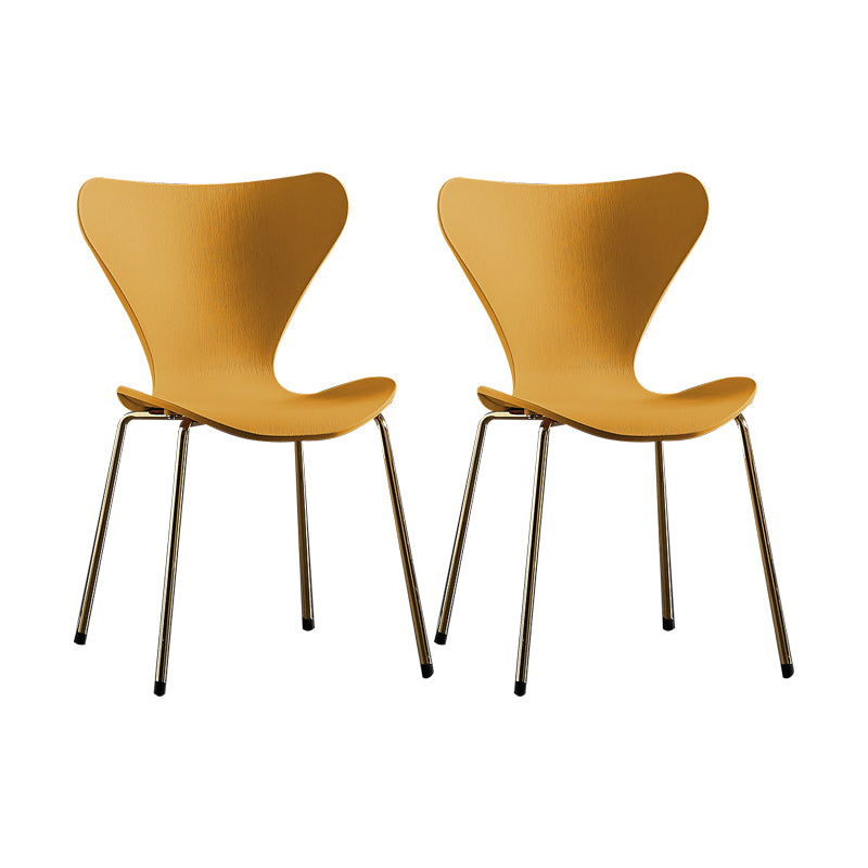 Sillas sin brazos para comedor con respaldo lateral, sillas laterales para comedor interior con patas de metal