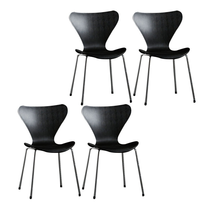 Sillas sin brazos para comedor con respaldo lateral, sillas laterales para comedor interior con patas de metal