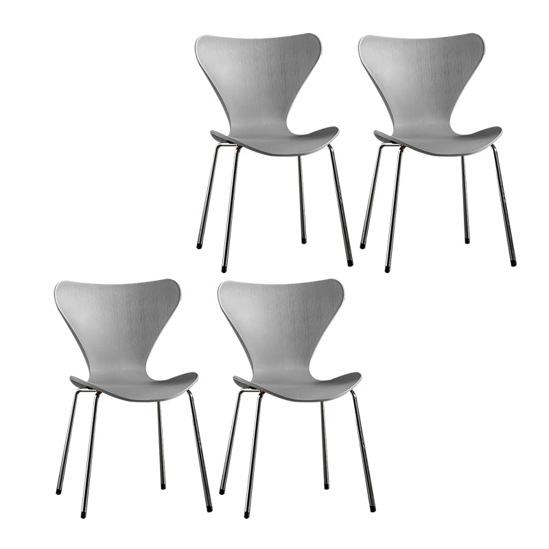 Sillas sin brazos para comedor con respaldo lateral, sillas laterales para comedor interior con patas de metal