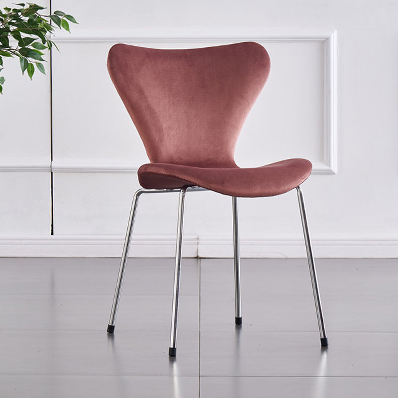 Sillas sin brazos para comedor con respaldo lateral, sillas laterales para comedor interior con patas de metal