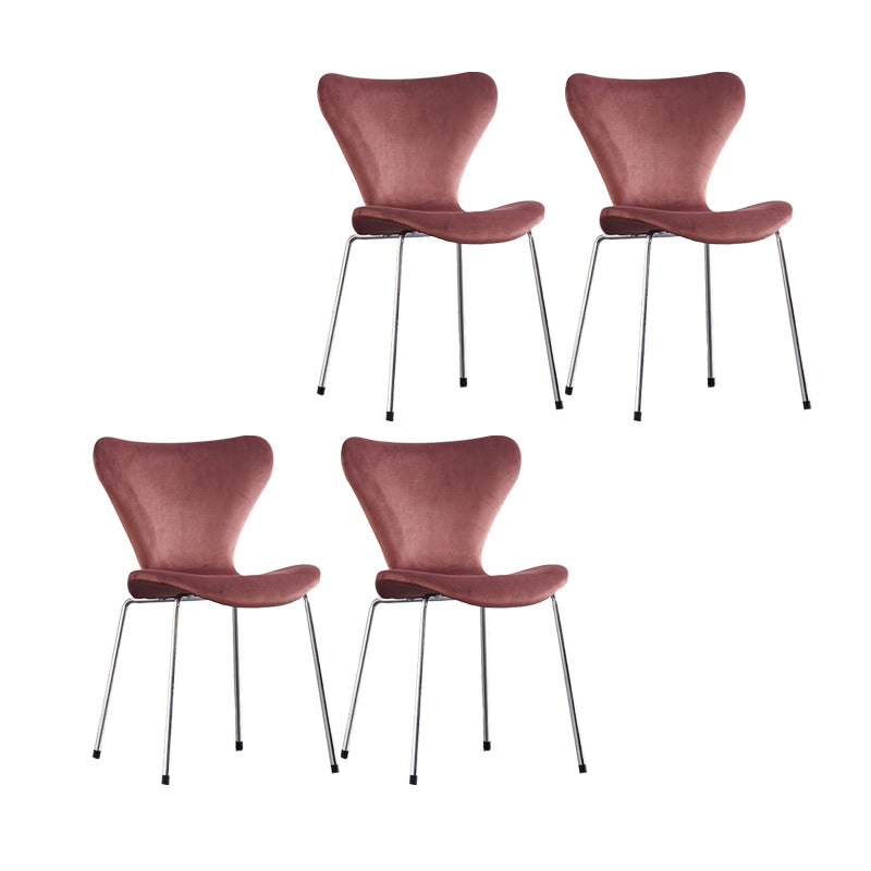 Sillas sin brazos para comedor con respaldo lateral, sillas laterales para comedor interior con patas de metal