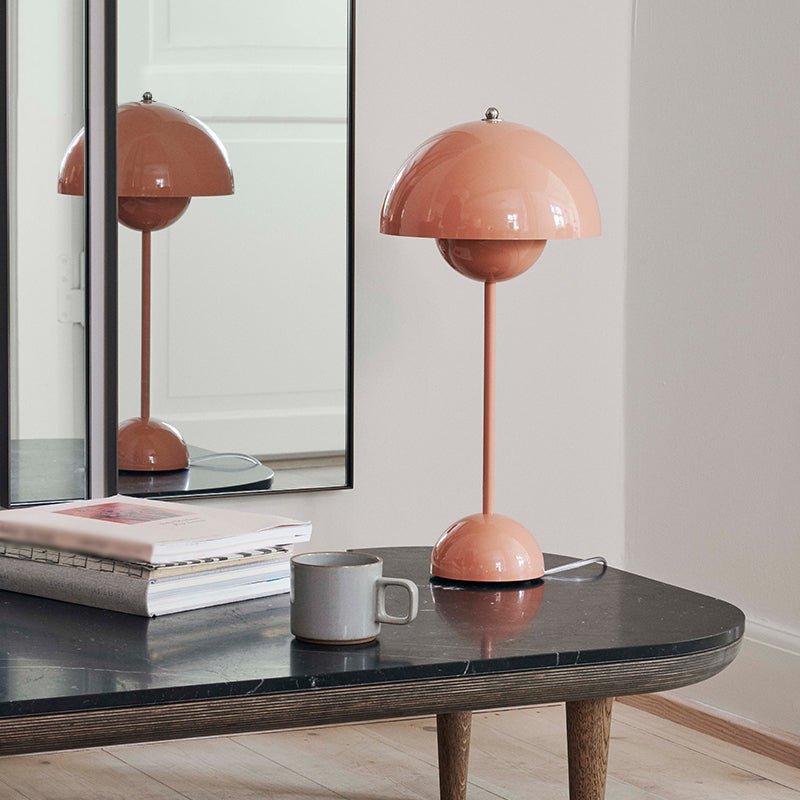 Modern Style Dome Night Table Lamp Metal 1-Light Nightstand Lamp