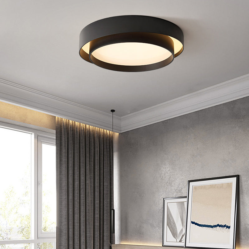 Lacquered Iron LED Ceiling Light in Modern Minimalist Style Acrylic Circular Flush Mount
