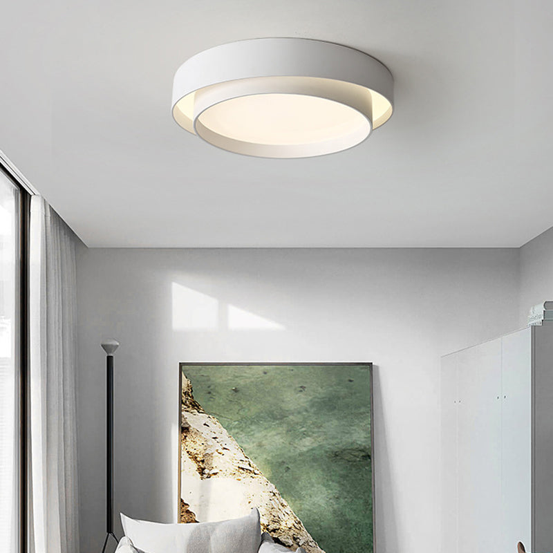 Gelakte ijzeren LED-plafondlamp in moderne minimalistische stijl, ronde inbouw van acryl