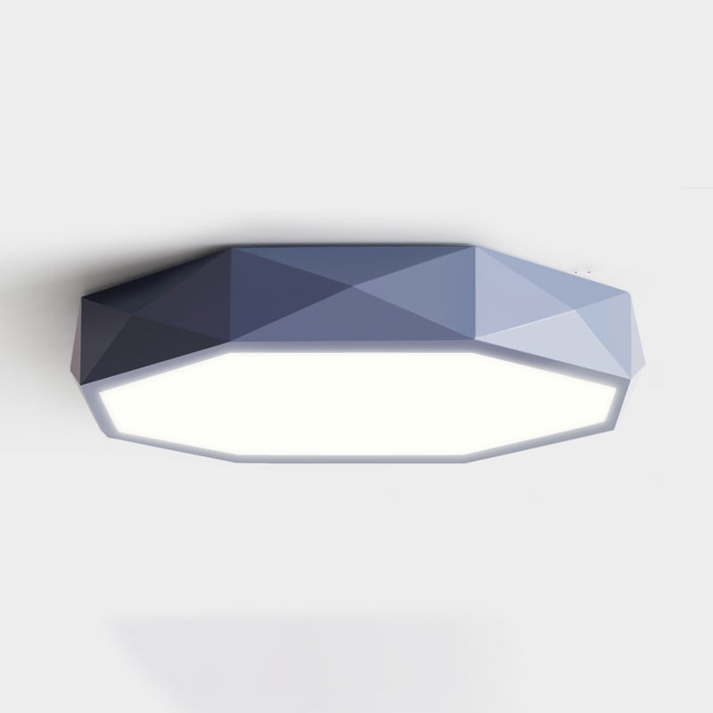 Modern Concise LED Flush Mount Iron Geometric Macaroon Ceiling Light with Acrylic Shade