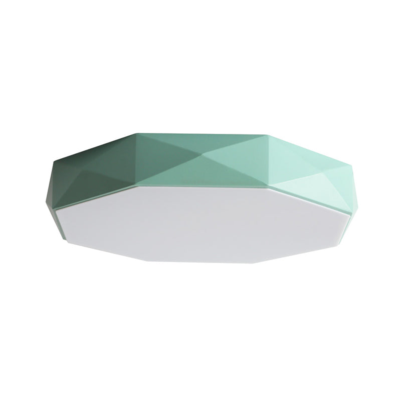 Modern Concise LED Flush Mount Iron Geometric Macaroon Ceiling Light with Acrylic Shade