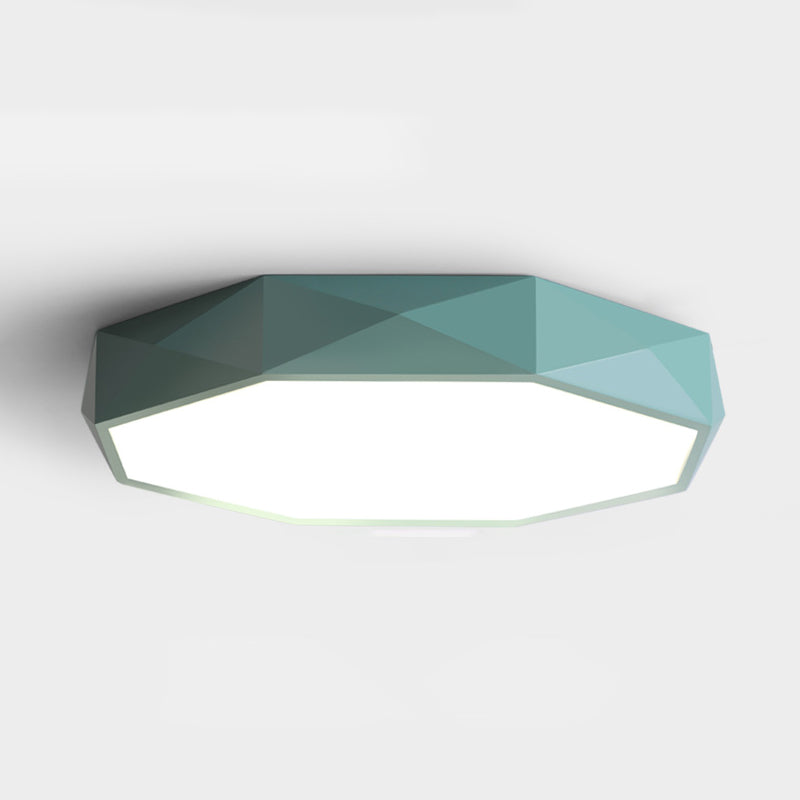 Modern Concise LED Flush Mount Iron Geometric Macaroon Ceiling Light with Acrylic Shade