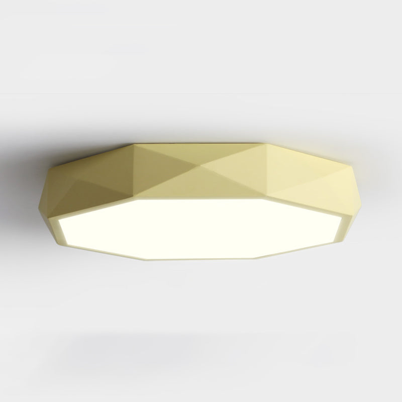 Modern Concise LED Flush Mount Iron Geometric Macaroon Ceiling Light with Acrylic Shade