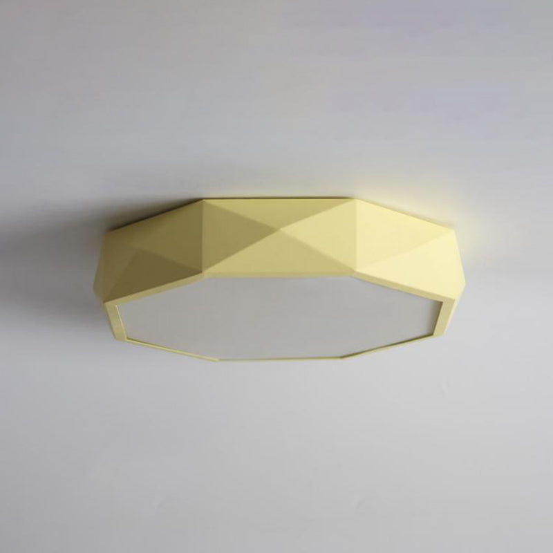Modern Concise LED Flush Mount Iron Geometric Macaroon Ceiling Light with Acrylic Shade