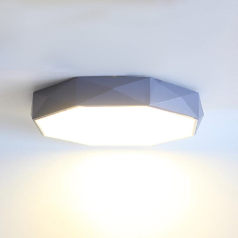 Modern Concise LED Flush Mount Iron Geometric Macaroon Ceiling Light with Acrylic Shade